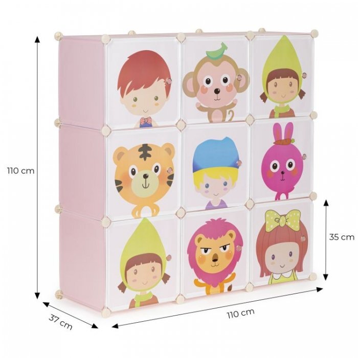MODERNHOME Raft modular Ecotoys cu 9 compartimente pentru camera copilului 09E