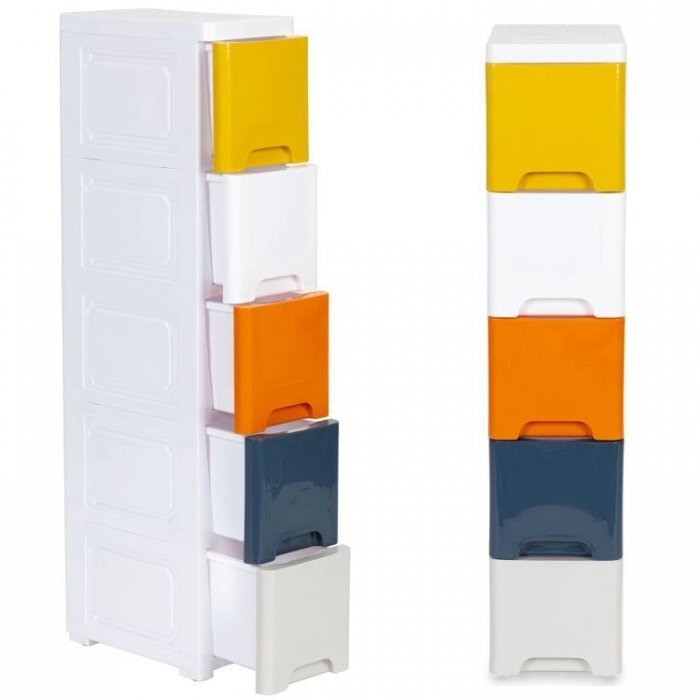 MODERNHOME Raft pe roti cu 5 compartimente pentru depozitarea jucariilor Multicolor