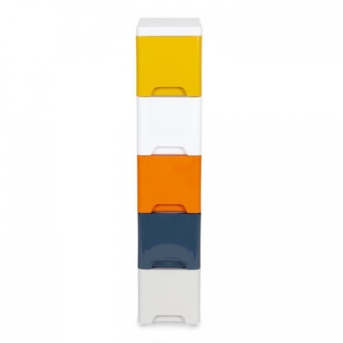 MODERNHOME Raft pe roti cu 5 compartimente pentru depozitarea jucariilor Multicolor