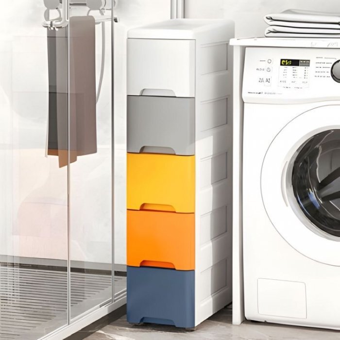 MODERNHOME Raft pe roti cu 5 compartimente pentru depozitarea jucariilor Multicolor