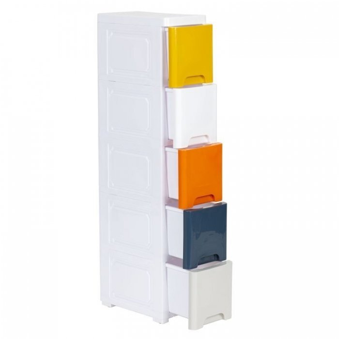 MODERNHOME Raft pe roti cu 5 compartimente pentru depozitarea jucariilor Multicolor