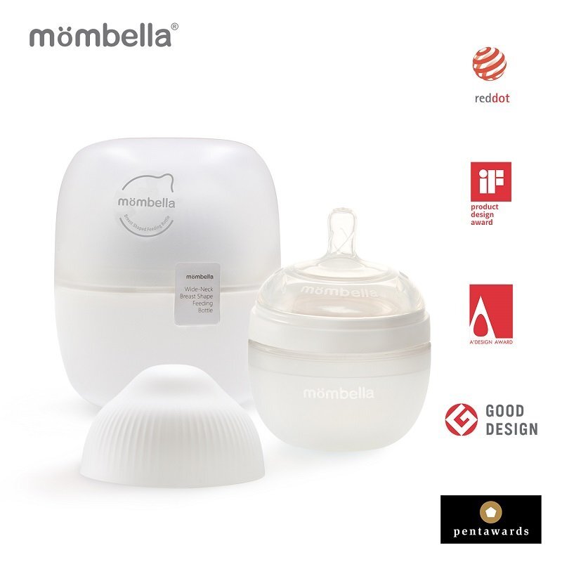 Mombella Biberon Anticolici Brest-Like 120ml Tetina S flux lent 100 Silicon Ivory