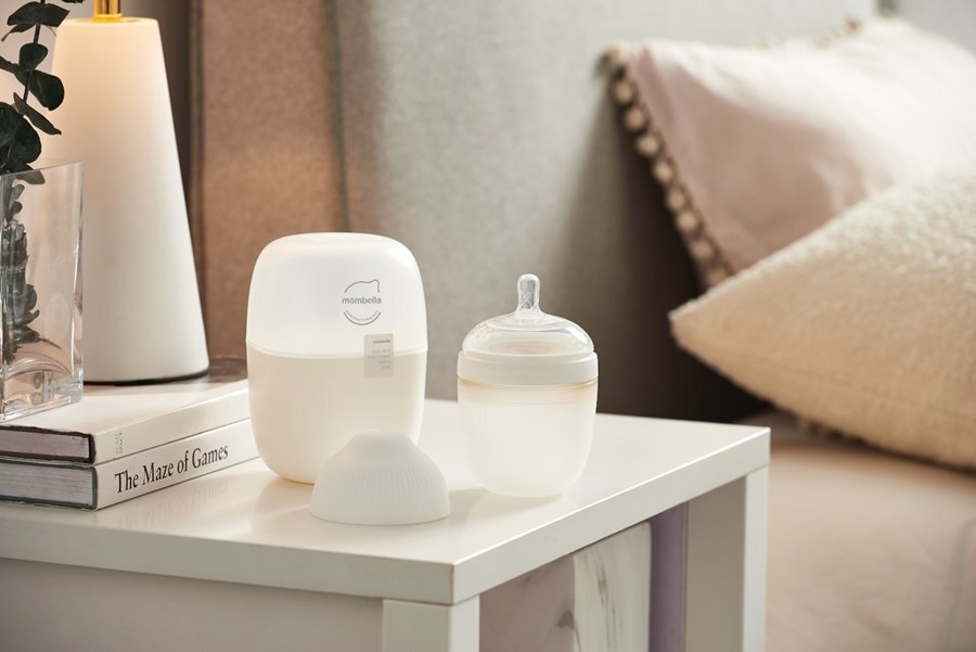 Mombella Biberon Anticolici Brest-Like 210ml Tetina M flux mediu 100 Silicon Ivory