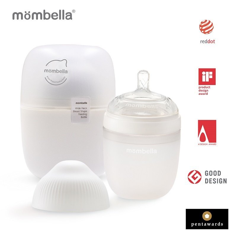 Mombella Biberon Anticolici Brest-Like 210ml Tetina M flux mediu 100 Silicon Ivory