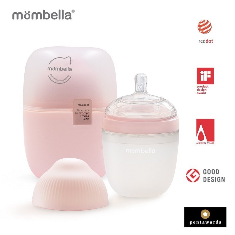 Mombella Biberon Anticolici Brest-Like 210ml Tetina M flux mediu 100 Silicon Old Roze