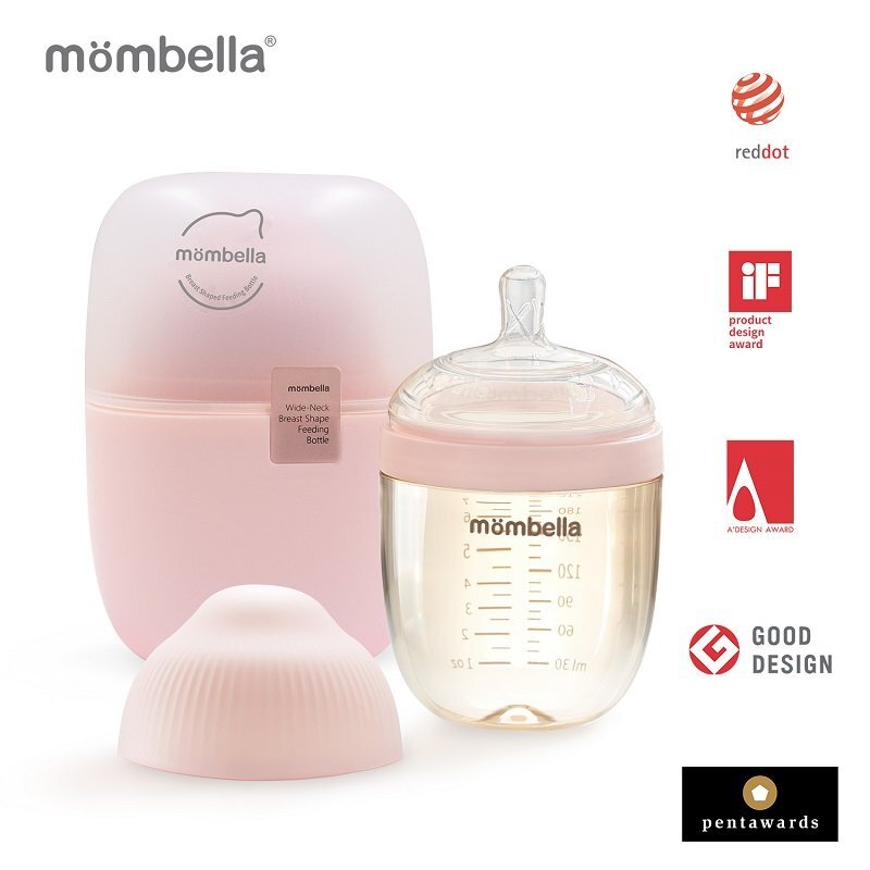 Mombella Biberon Anticolici Brest-Like 210ml Tetina M flux mediu PPSU Old Roze