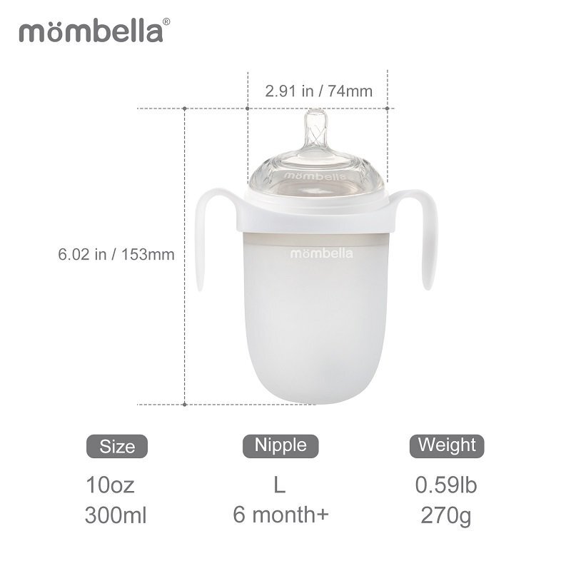 Mombella Biberon Anticolici Brest-Like 300ml Tetina 360 XL Hrana Densa 100 Silicon Ivory