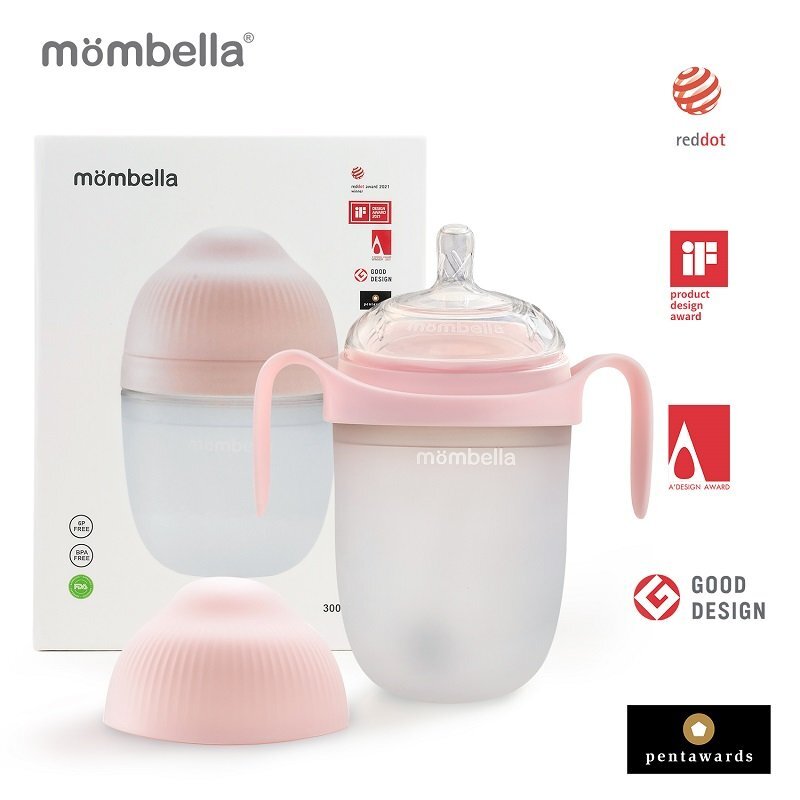 Mombella Biberon Anticolici Brest-Like 300ml Tetina 360 XL Hrana Densa 100 Silicon Old Roze