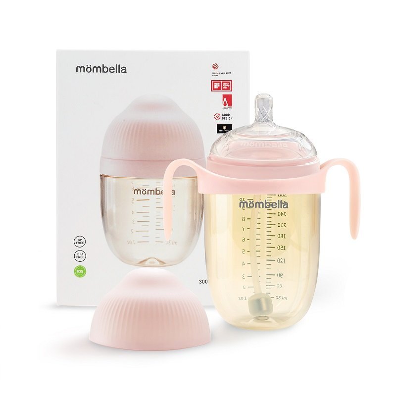 Mombella Biberon Anticolici Brest-Like 300ml Tetina 360 XL Hrana Densa PPSU Old Roze