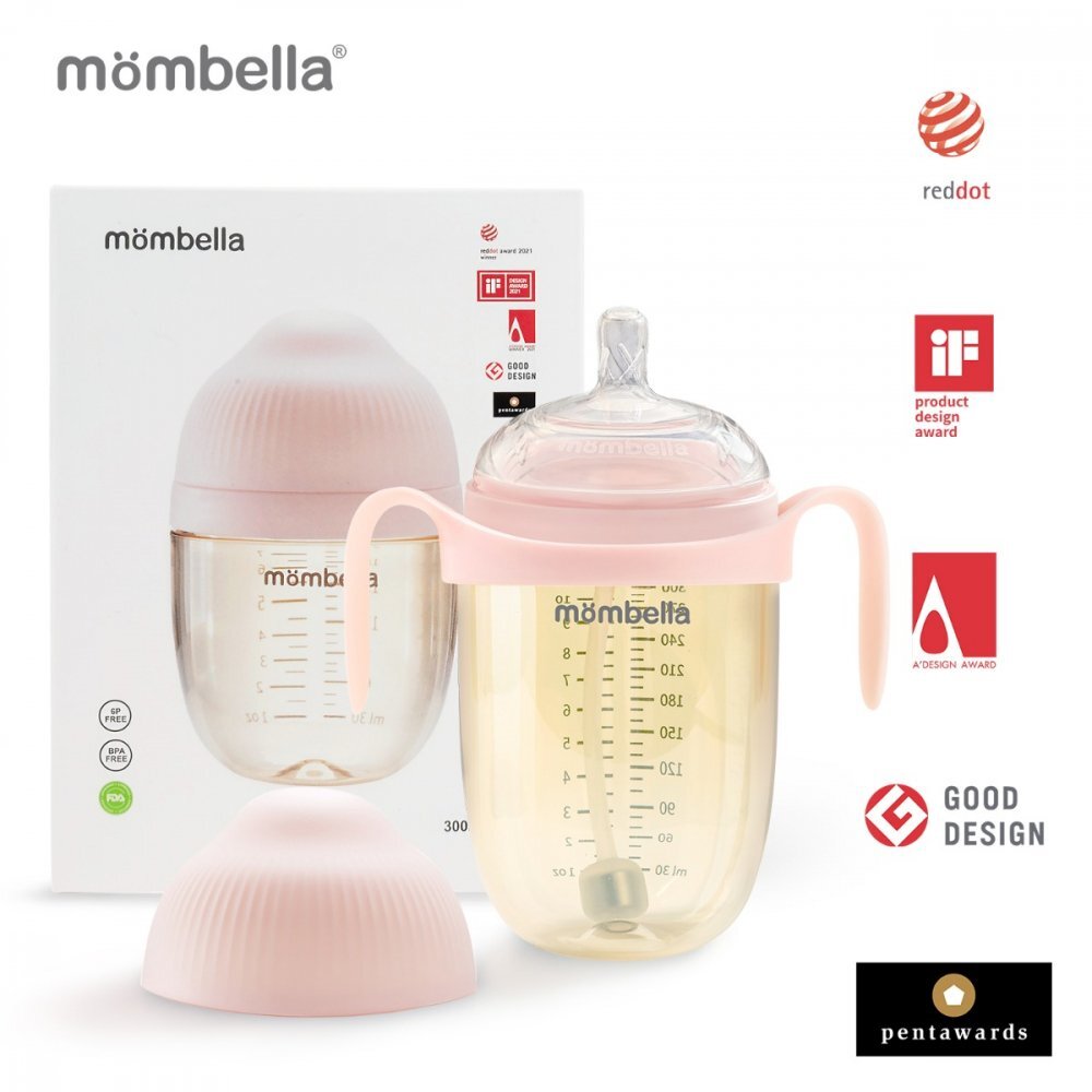Mombella Biberon Anticolici Brest-Like 300ml Tetina 360 XL Hrana Densa PPSU Old Roze