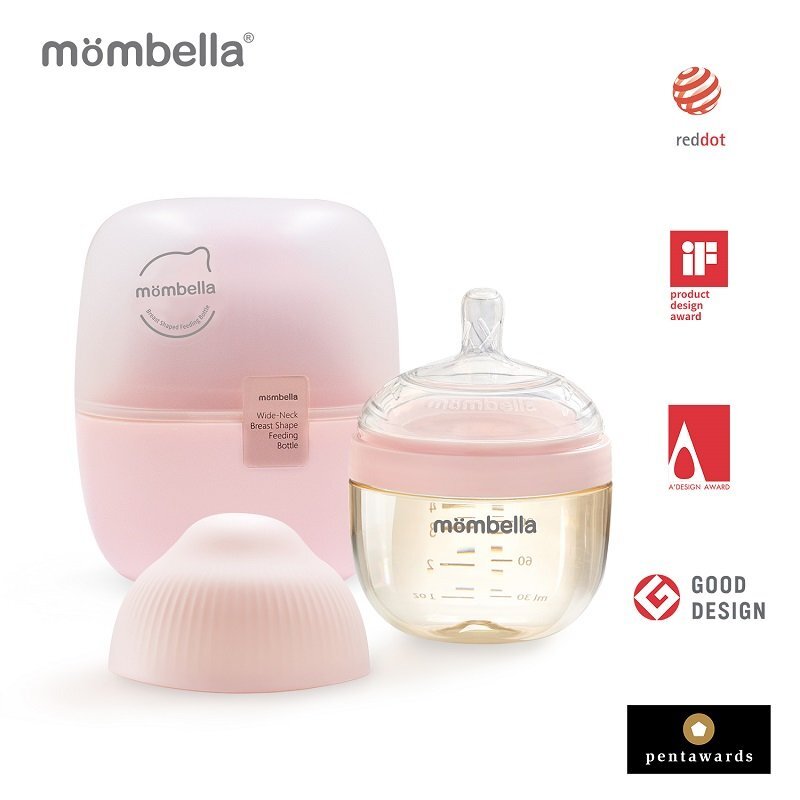 Mombella Biberon Anticolici Brest-Like PPSU Old Roze Tetina S flux lent 120mlkk