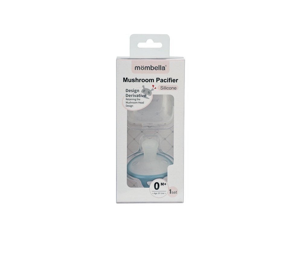 Mombella Suzeta deschisa din silicon cutie de depozitare ultra-usoara 0-6 luni Ciupercuta Nile blue