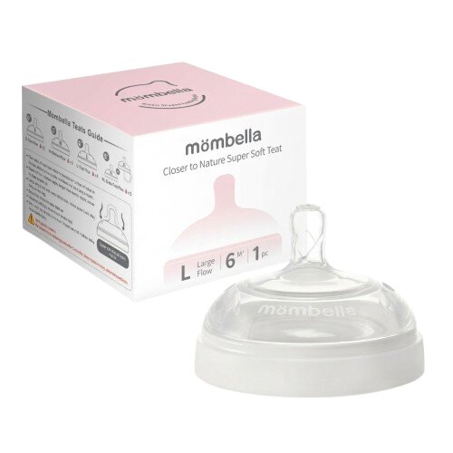 Mombella Tetina anti-colici din silicon Breast Like flux rapid L Ivory
