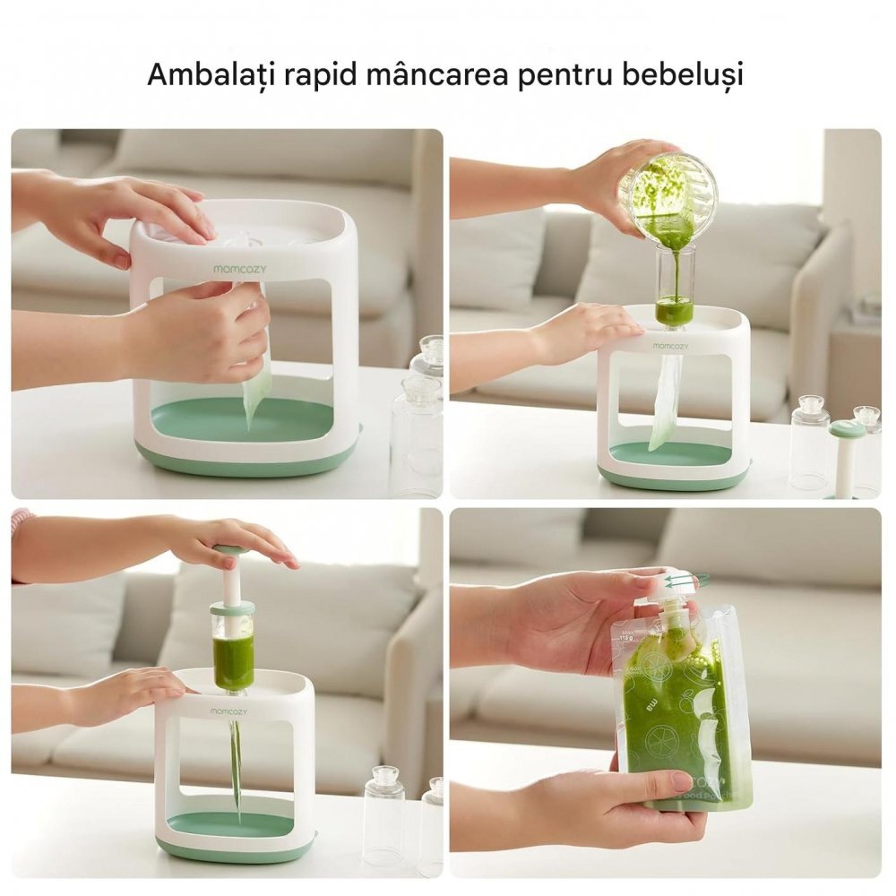 Momcozy Aparat pentru hrana bebelusilor fara BPA cu pungi reutilizabile