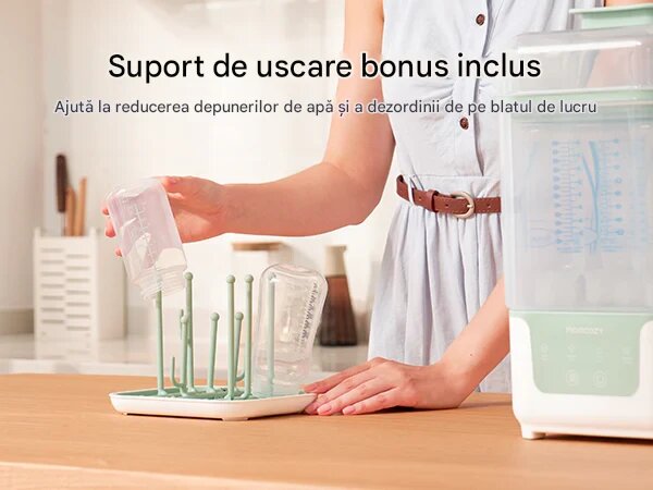 Momcozy Aparat sterilizator si uscator de biberoane compact 4in1