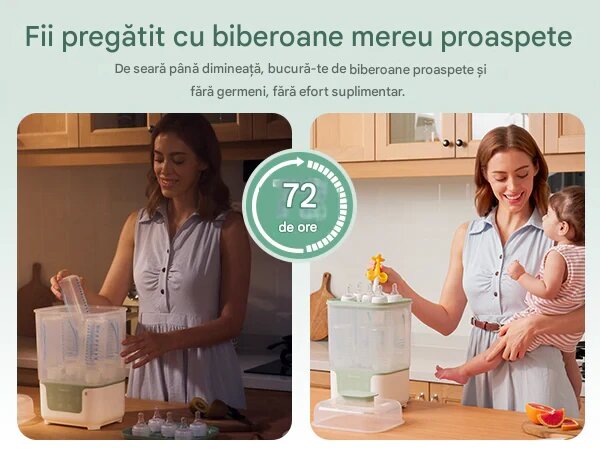 Momcozy Aparat sterilizator si uscator de biberoane compact 4in1