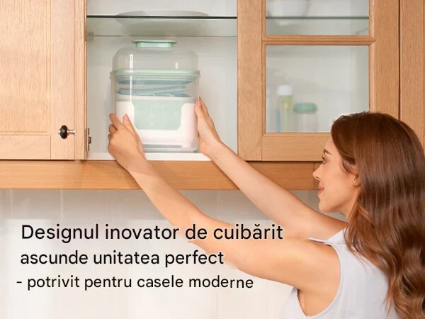 Momcozy Aparat sterilizator si uscator de biberoane compact 4in1