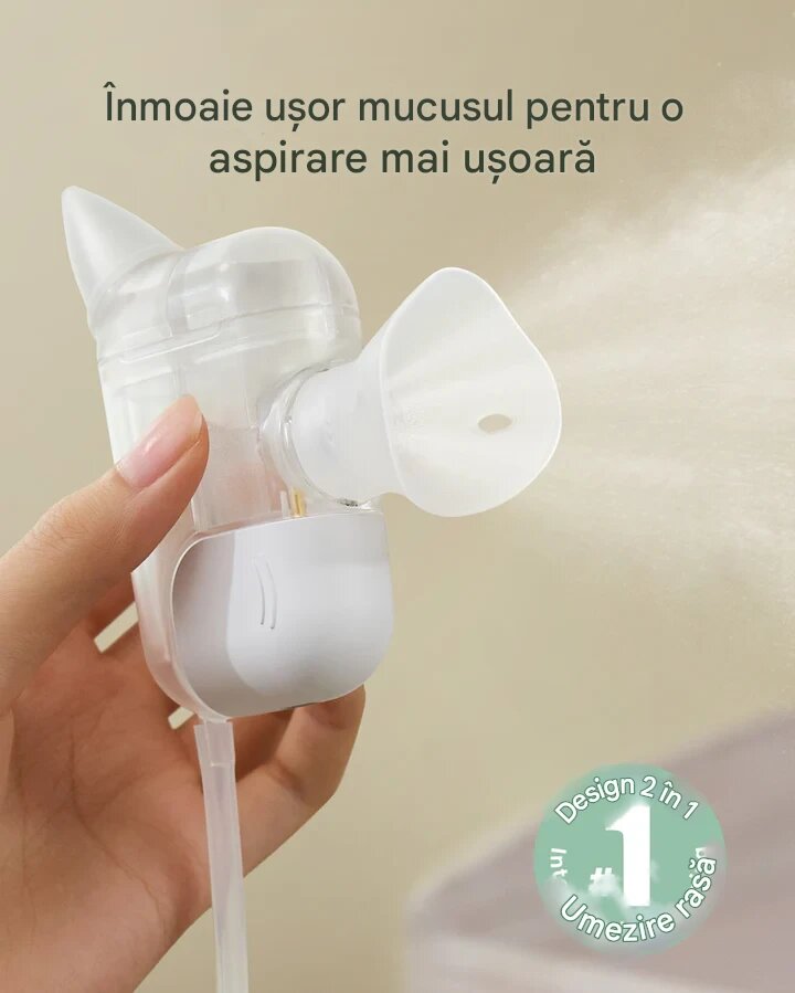 Momcozy Aspirator nazal electric BreezyClear Pro 2 in 1 pentru bebelusi cu functie difuzare pentru solutia salina