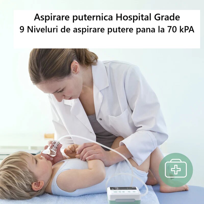 Momcozy Aspirator nazal electric cu 9 trepte de aspiratie cu sunete si baterie de lunga durata Hospital grade