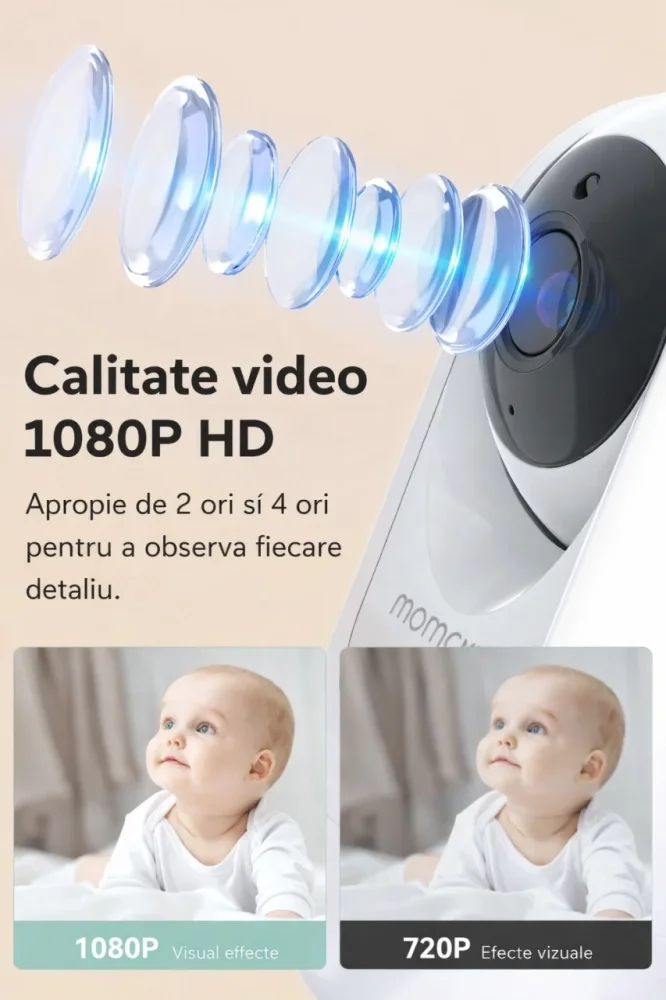 Momcozy Baby monitor audio video 1080P High NonWifi Dual camera BM01