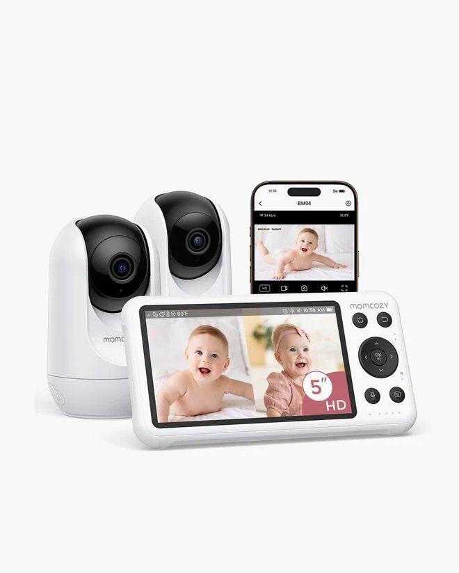 Momcozy Baby monitor audio video 5 Inch Dual mode Smart cu 2 camere incluse BM04