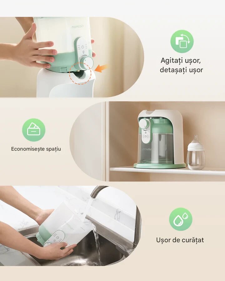 Momcozy Incalzitor instantaneu de apa pentru hranire nocturna pentru prepararea laptelui praf