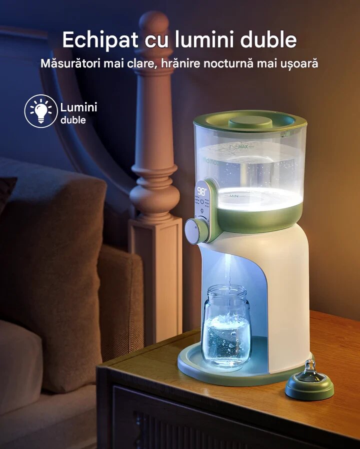 Momcozy Incalzitor instantaneu de apa pentru hranire nocturna pentru prepararea laptelui praf