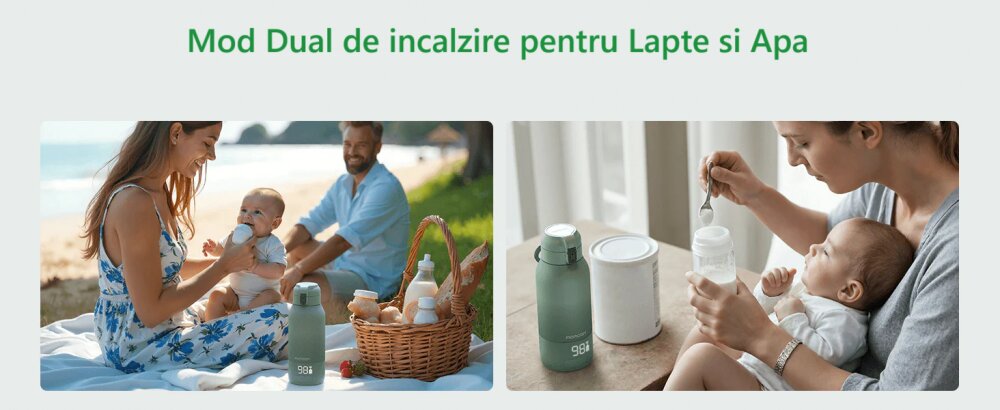 Momcozy Incalzitor portabil super rapid pentru lapte matern si apa 500 ml