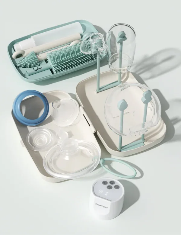 Momcozy Kit perii si uscator mobil 7 in 1 green