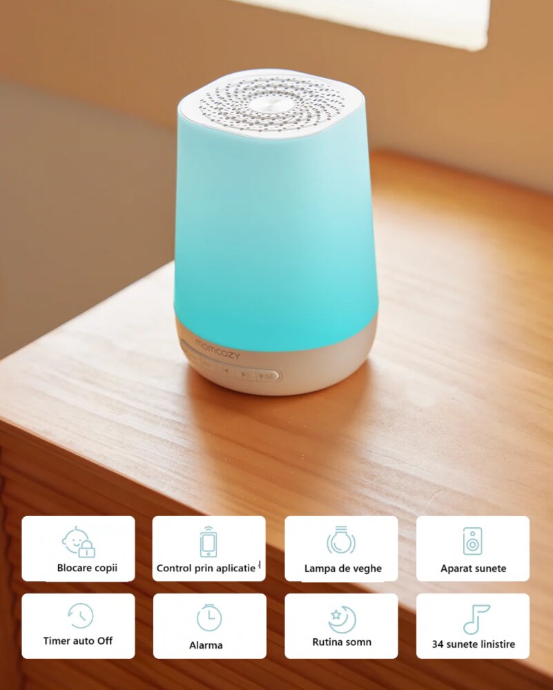 Momcozy Lampa de veghe si aparat cu sunete White noise Baby