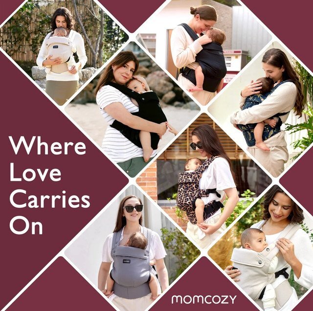 Momcozy Marsupiu ergonomic si usor PureHug Cozy Gri