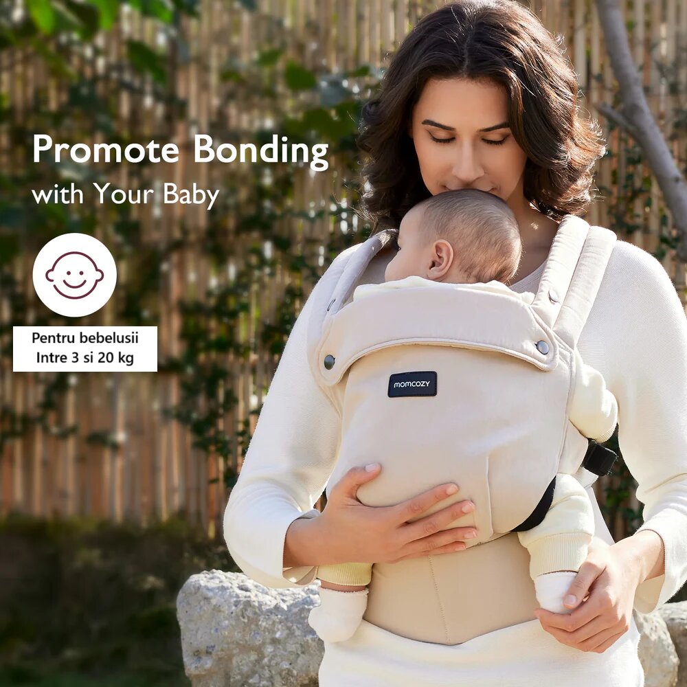 Momcozy Marsupiu ergonomic si usor PureHug Cozy Khaki