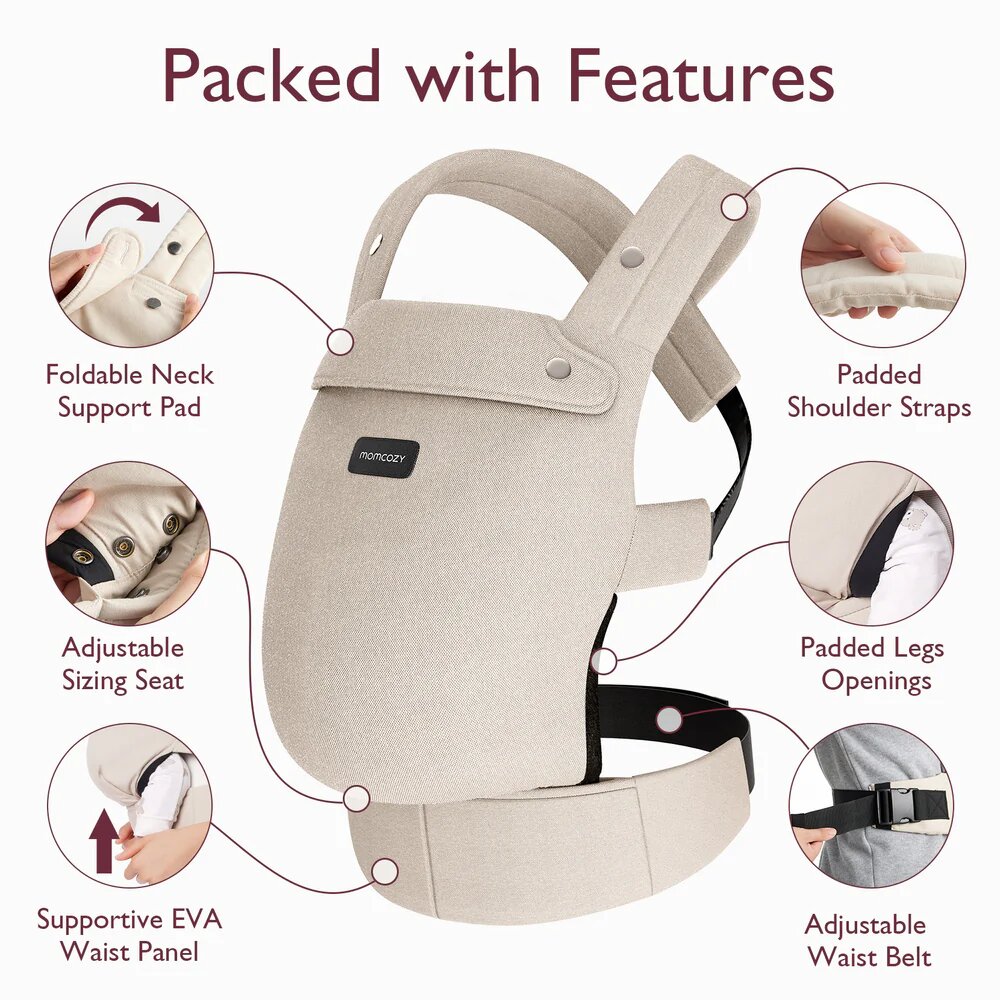 Momcozy Marsupiu ergonomic si usor PureHug Cozy Khaki