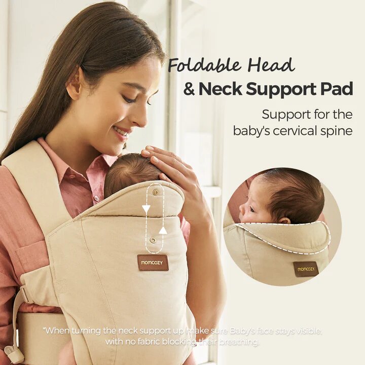 Momcozy Marsupiu ergonomic WeeSnug pentru nou nascut bej