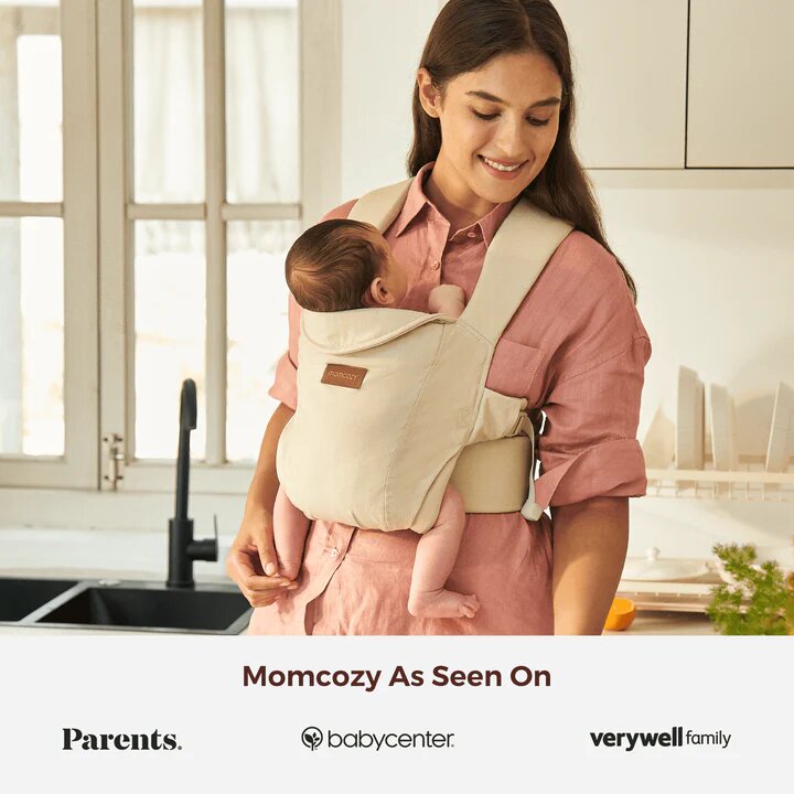 Momcozy Marsupiu ergonomic WeeSnug pentru nou nascut bej