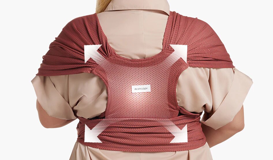 Momcozy Marsupiu ergonomic Wrap Sling cu suport pentru spate Babe Toddler gri