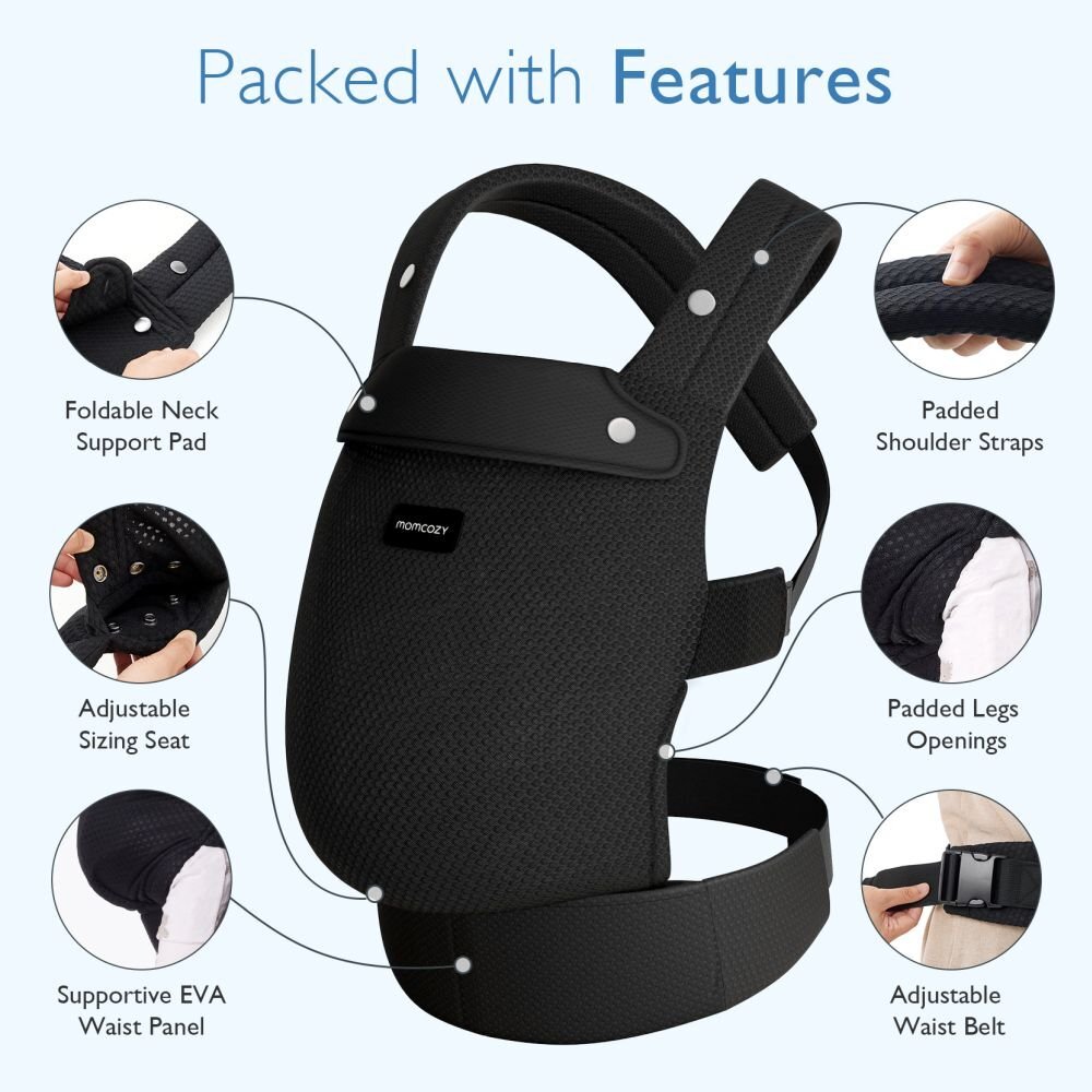 Momcozy Marsupiu pentru nou nascut Air Mesh black