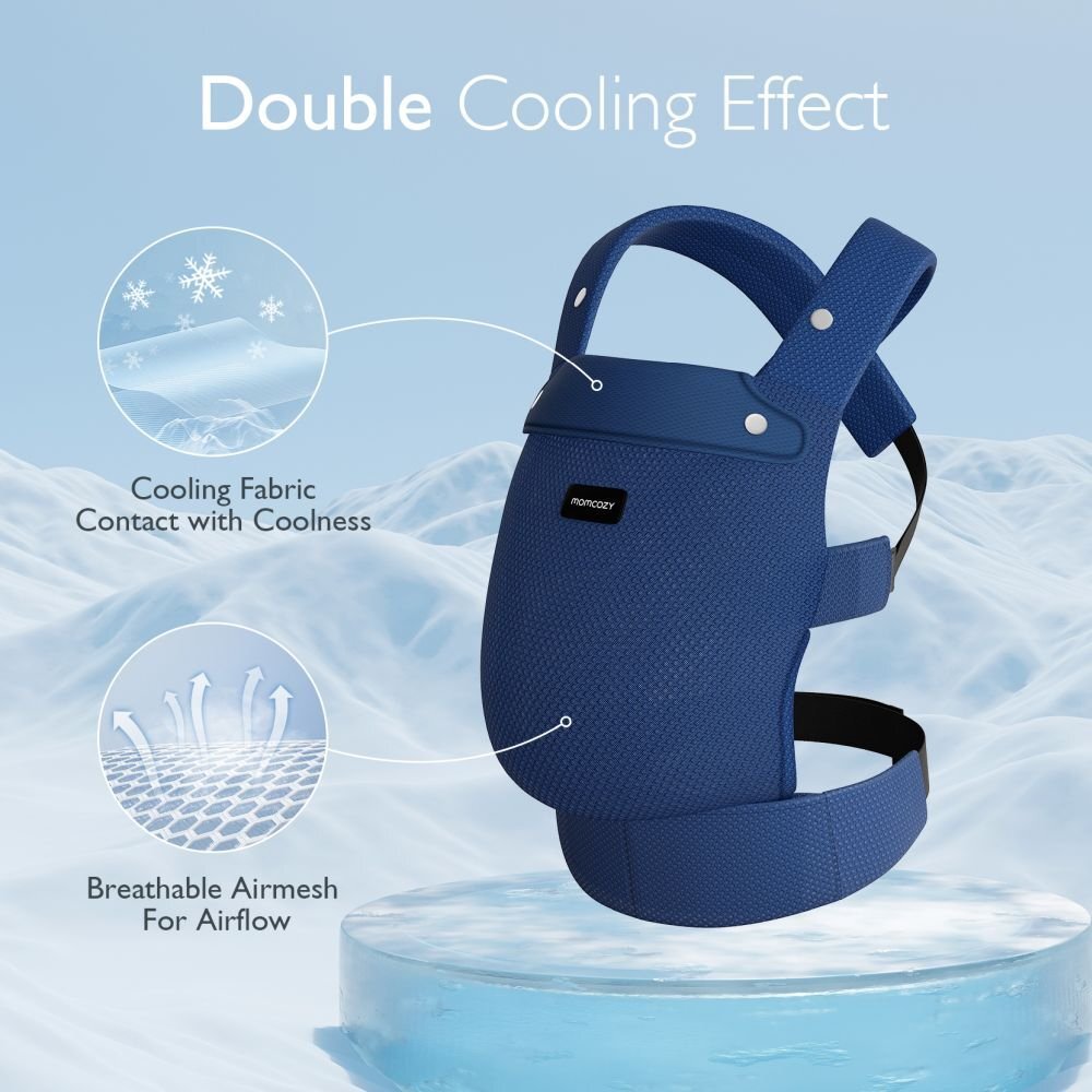 Momcozy Marsupiu pentru nou nascut Air Mesh blue