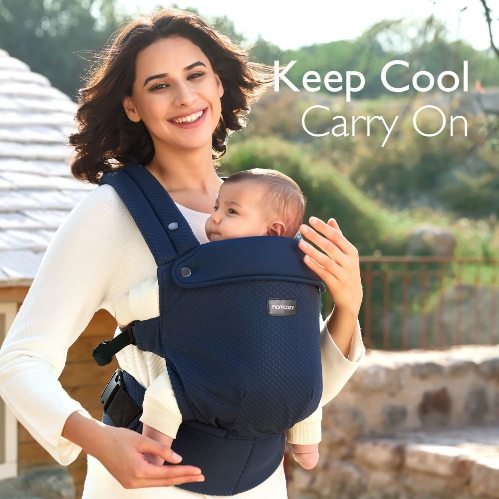 Momcozy Marsupiu pentru nou nascut Air Mesh blue