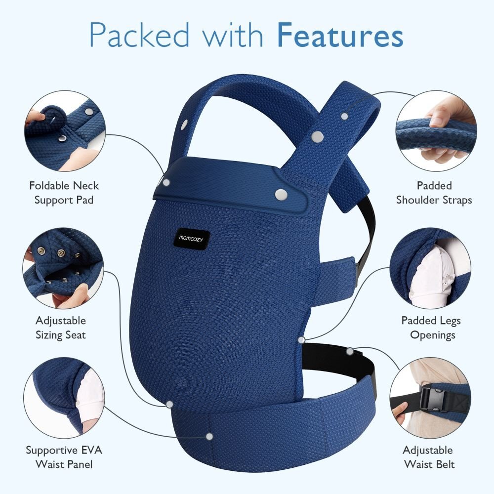 Momcozy Marsupiu pentru nou nascut Air Mesh blue