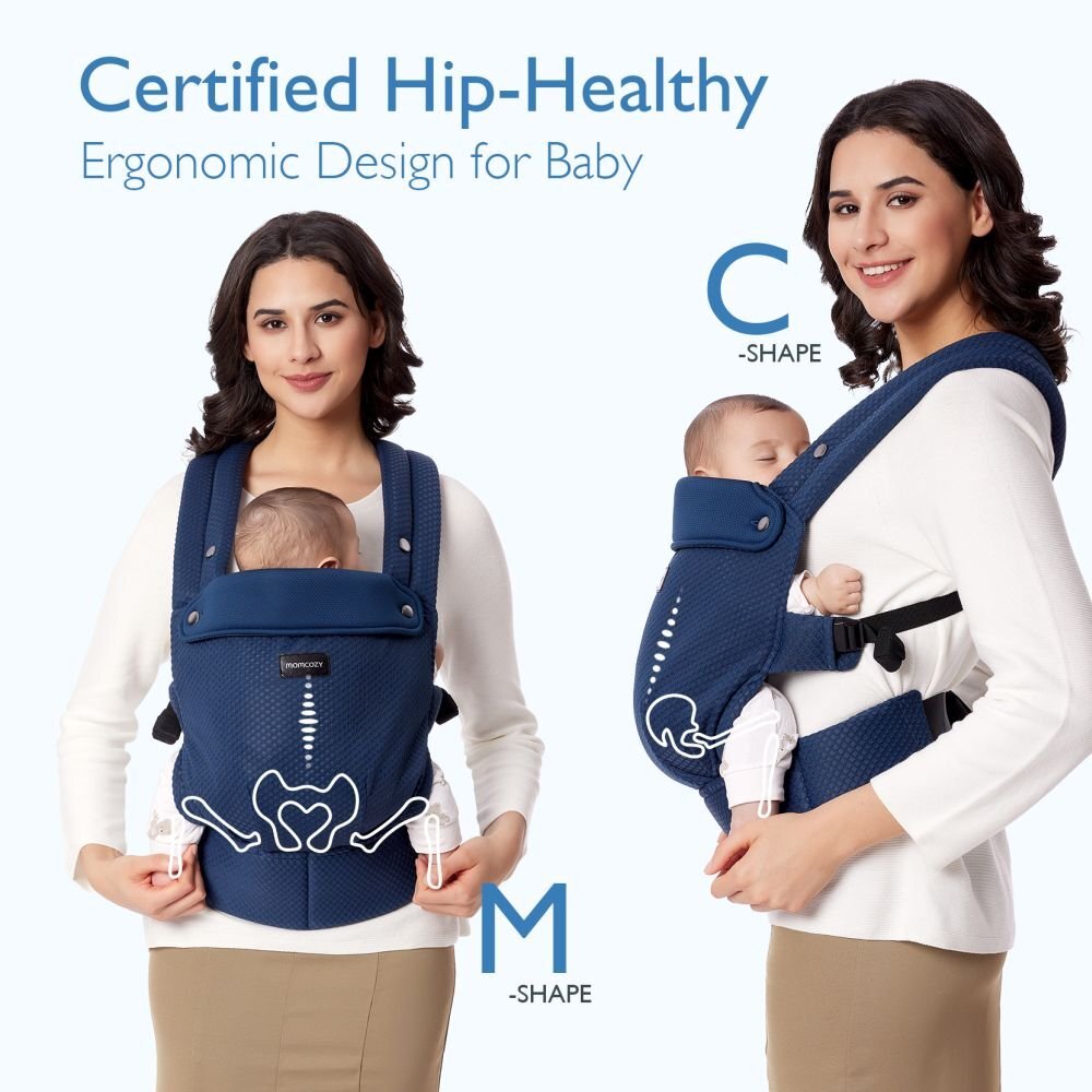 Momcozy Marsupiu pentru nou nascut Air Mesh blue