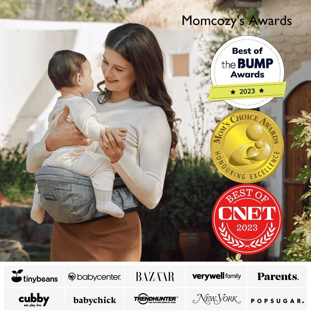 Momcozy Marsupiu tip sezut cu suport lombar pentru parinti M Grey