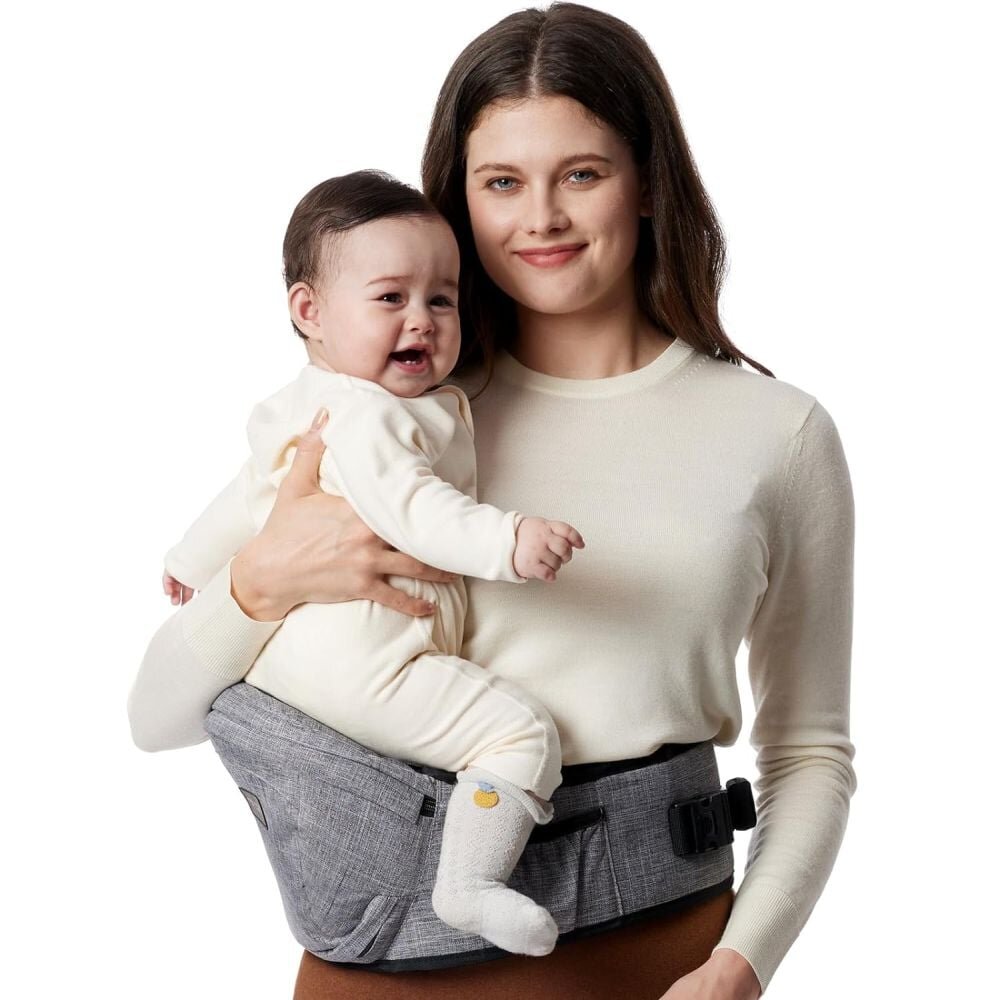 Momcozy Marsupiu tip sezut cu suport lombar pentru parinti M Grey