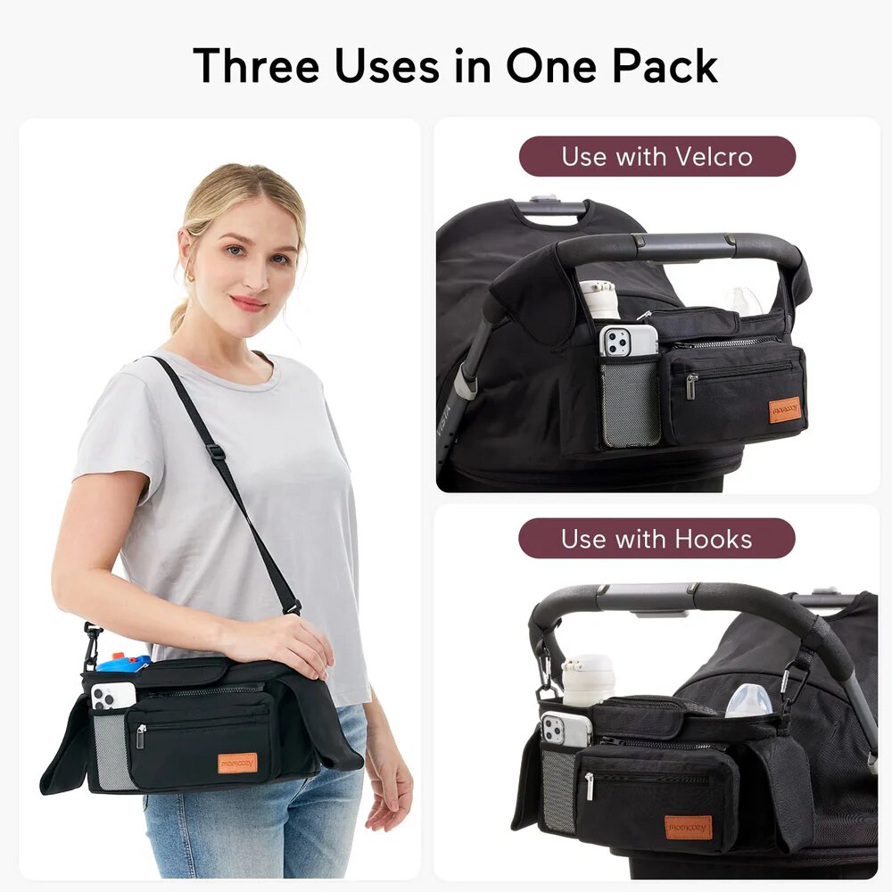 Momcozy Organizator universal pentru carucior cu suport pentru pahar