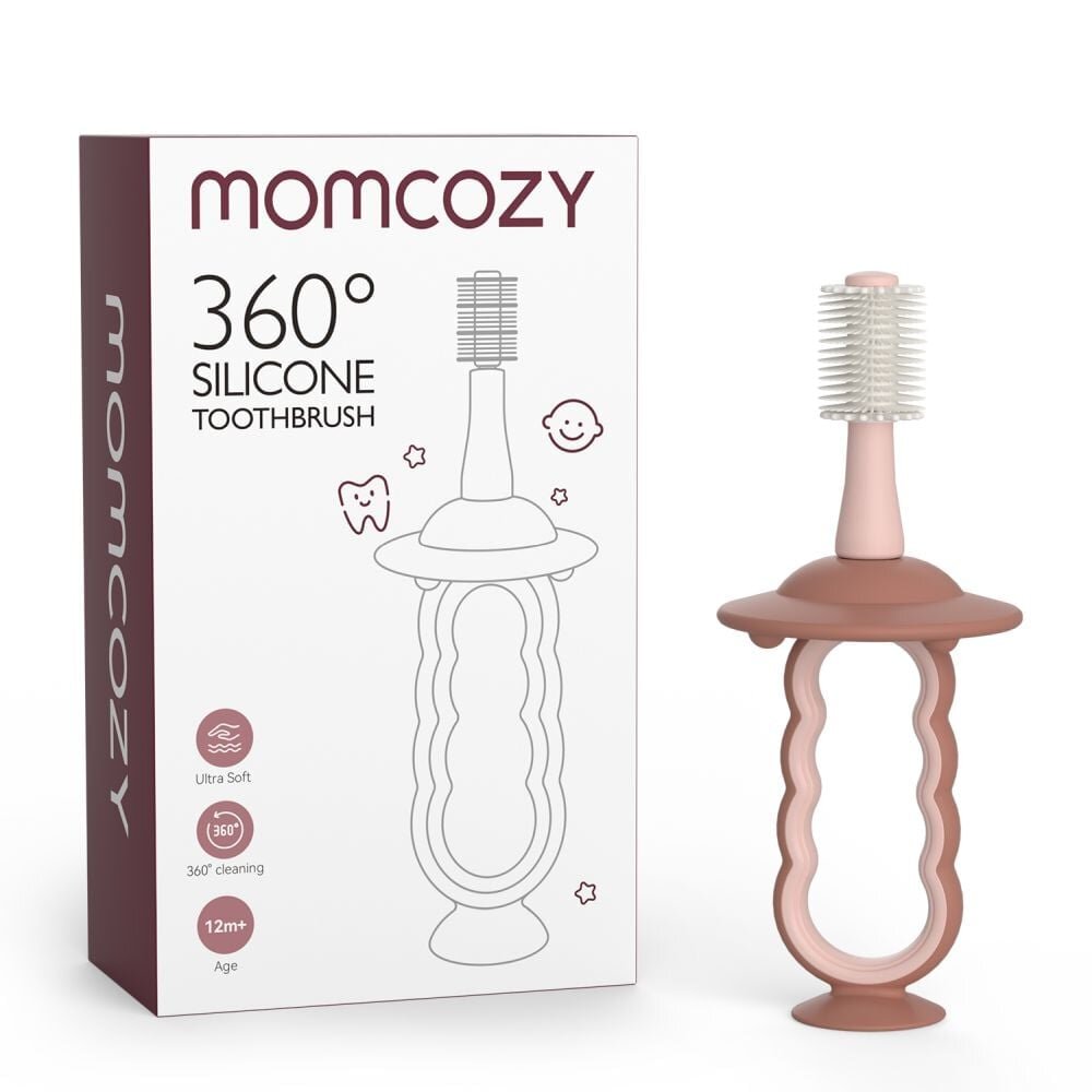 Momcozy Periuta de dinti 360 grade din silicon roz