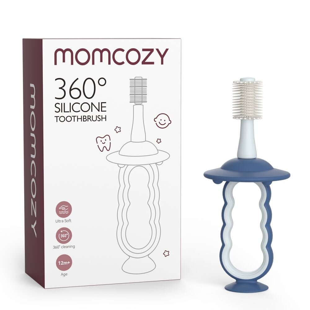 Momcozy Periuta de dinti din silicon blue