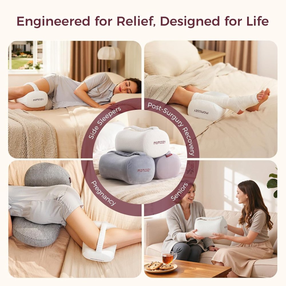 Momcozy Perna ergonomica pentru genunchi din spuma cu memorie curea elastica si reglabila M