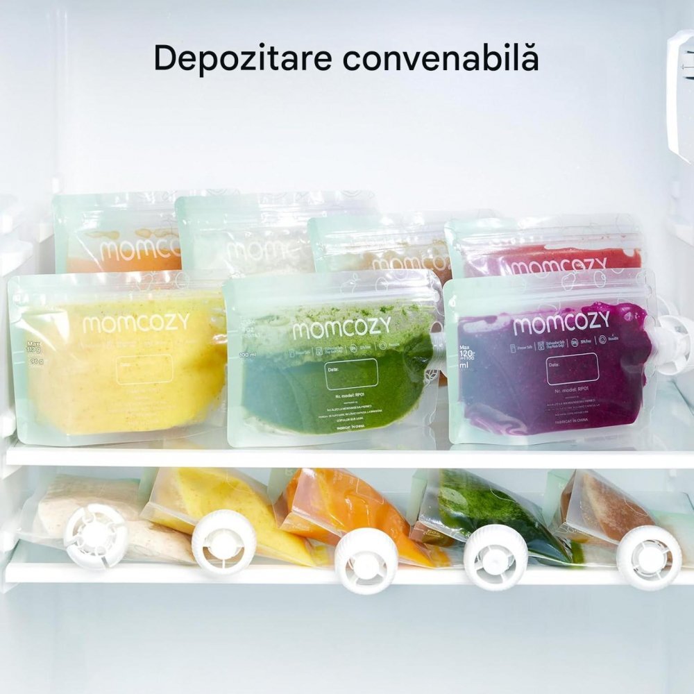 Momcozy Pungi reutilizabile pentru alimente fara BPA 150 ml