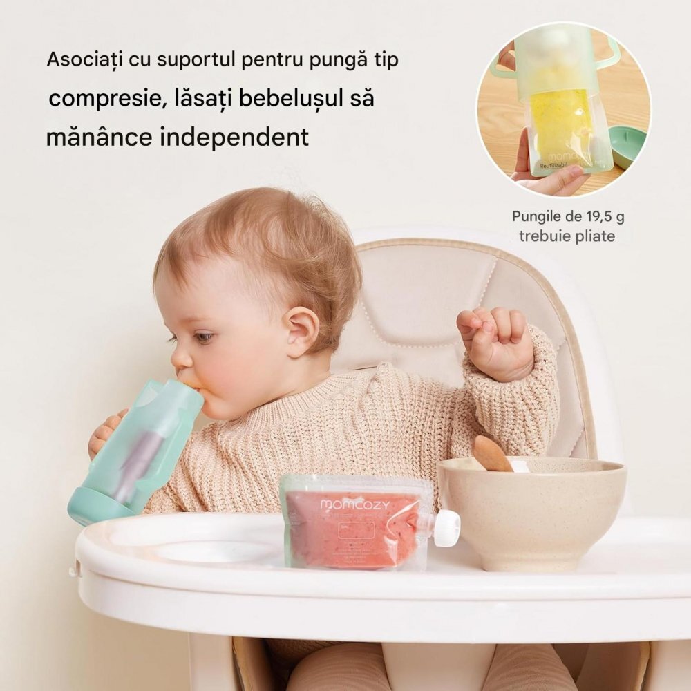 Momcozy Pungi reutilizabile pentru alimente fara BPA 150 ml