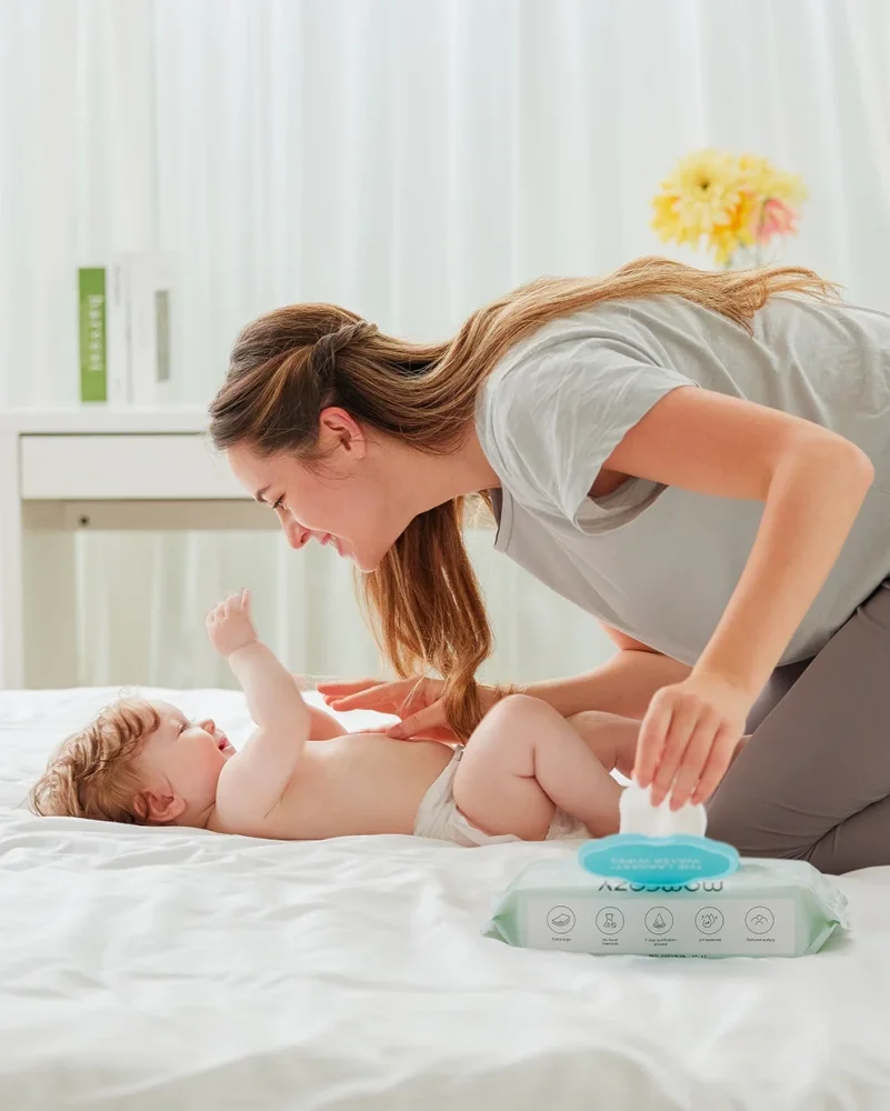 Momcozy Servetele umede hipoalergenice fara parfum pe baza de apa 60 bucati
